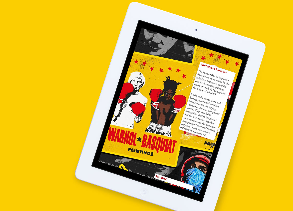 iBook interactive widget design layout mock-up on iPad