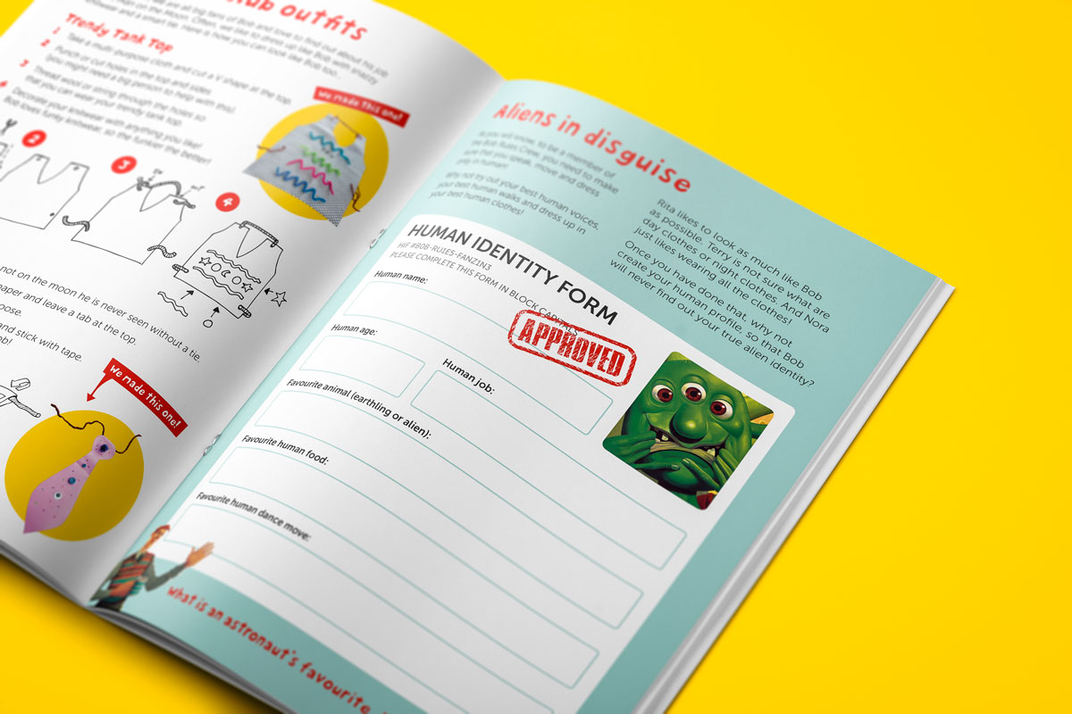 Bob Rules Fanzine page layout design mock-up