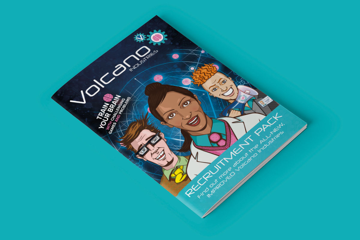 Cover design mock-up of Volcano Industries handbook