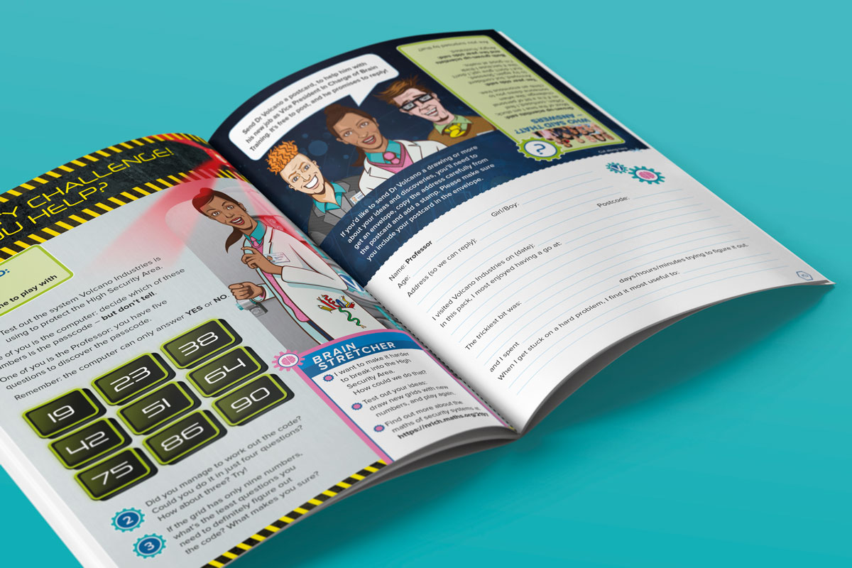 Volcano Industries handbook page layout design mock-up