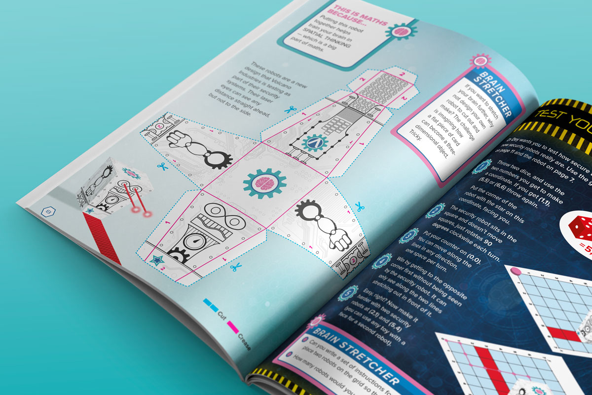 Volcano Industries handbook page layout design mock-up