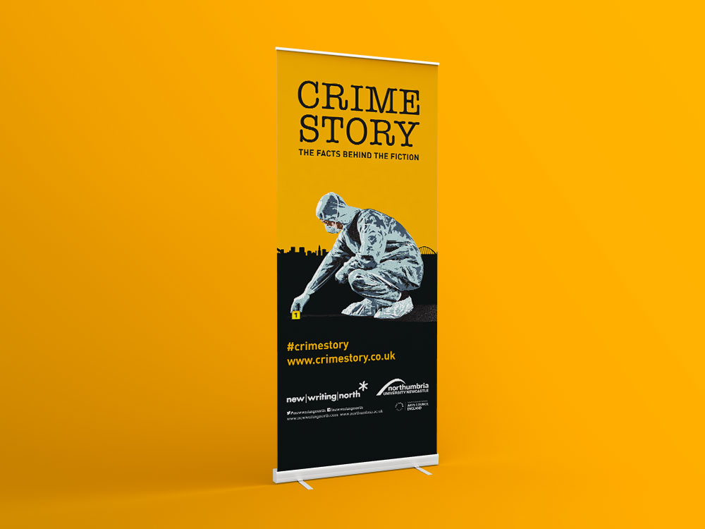 Banner stand design mock-up for Crime Story 2016