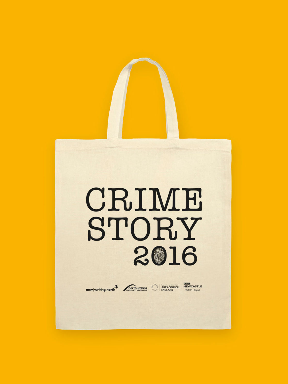 Canvas bag design mock-up for Crime Story 2016
