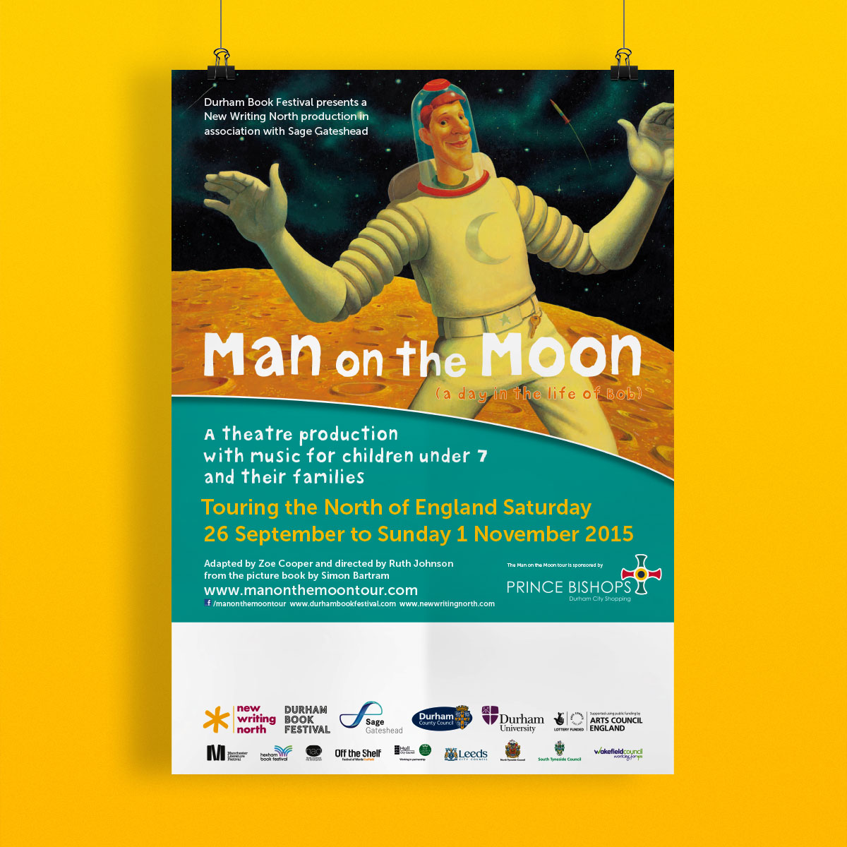 Man On The Moon On Tour poster design mock-up