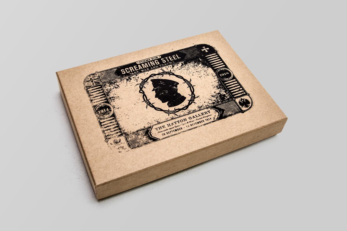 Screaming Steel screen-printed commemorative gift box lid
