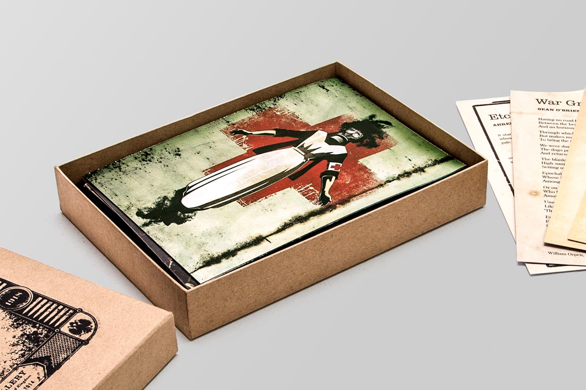 Fine art print on metal inside Screaming Steel commemorative poetry box