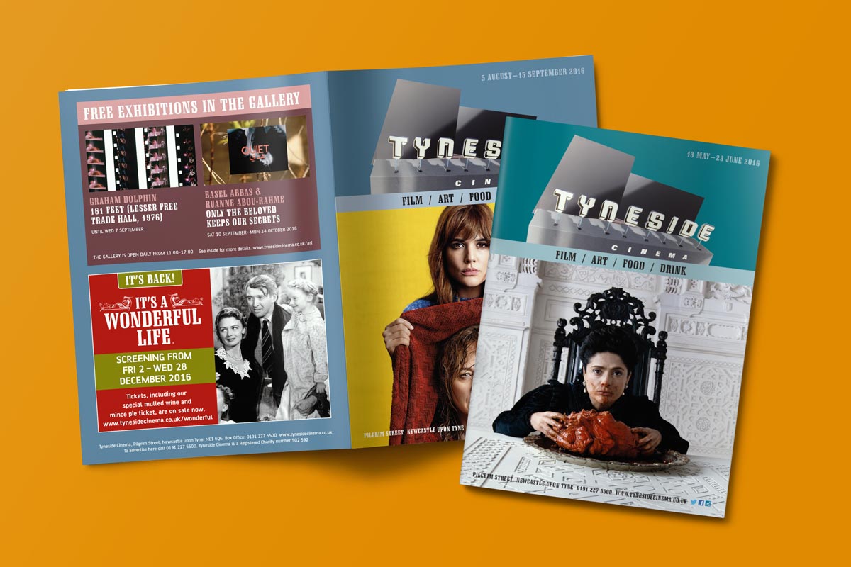 Tyneside Cinema brochure cover design mock-up