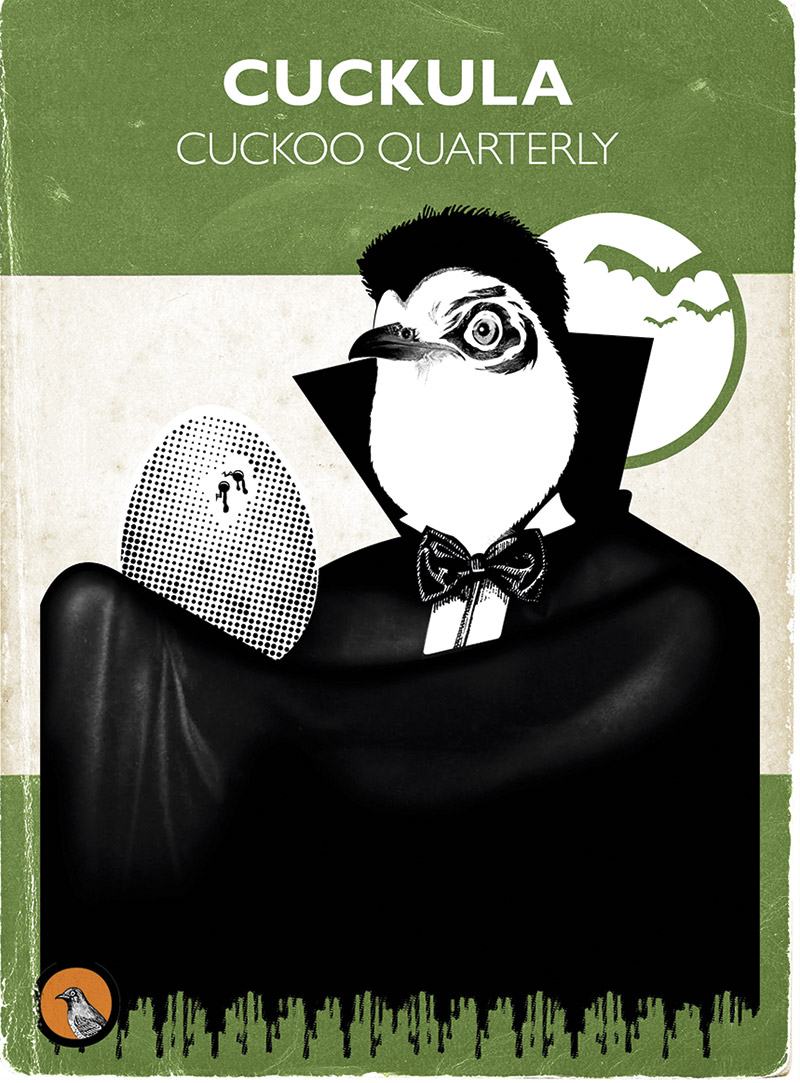 Illustration of a Cuckoo dressed as Dracula © David McClure