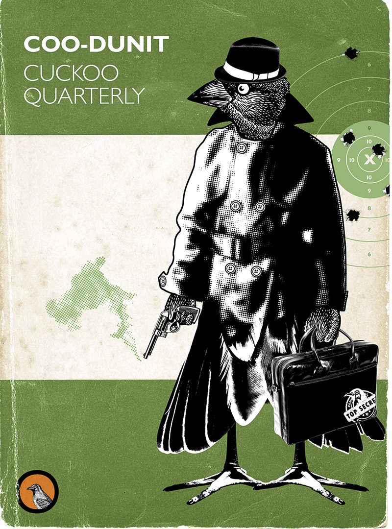 Illustration of a Cuckoo dressed as a noir detective © David McClure
