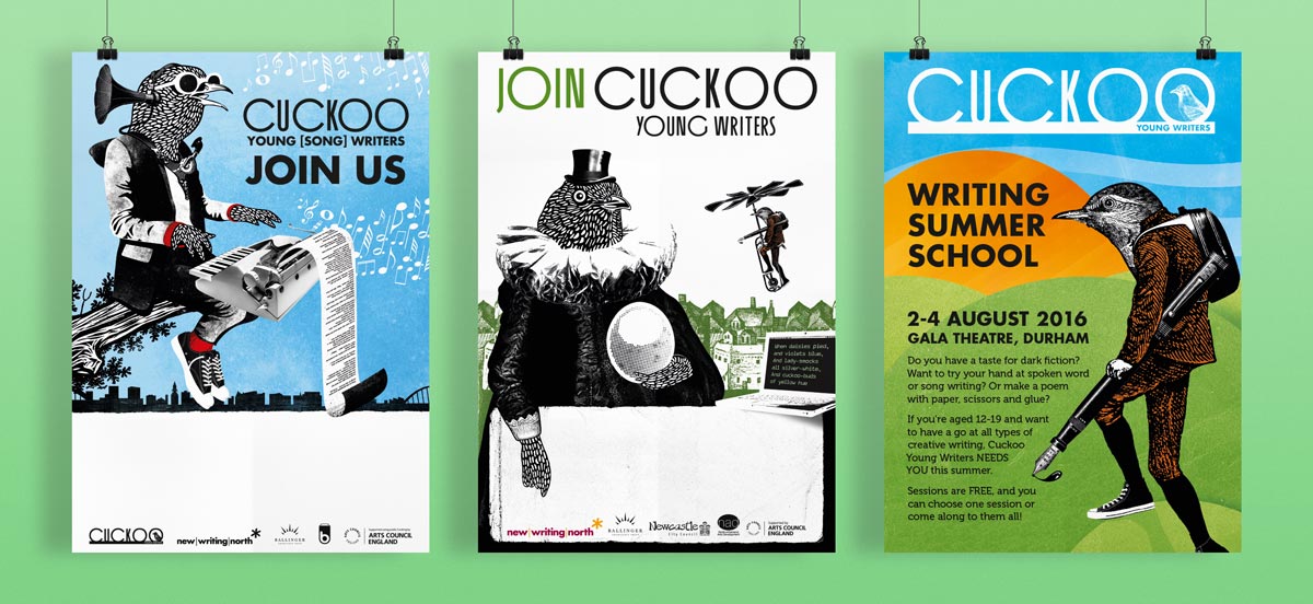 Three Cuckoo Young Writers posters on display