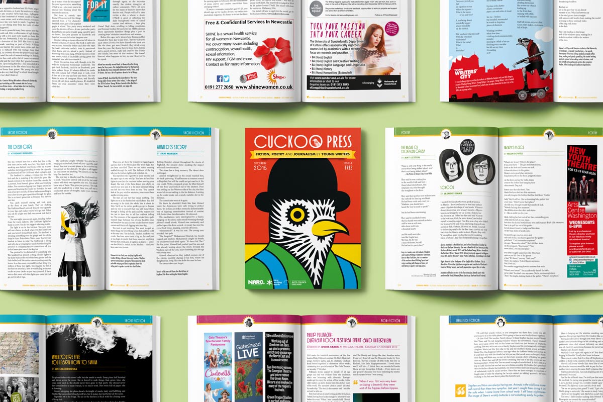 Magazine page layout designs from Cuckoo Press