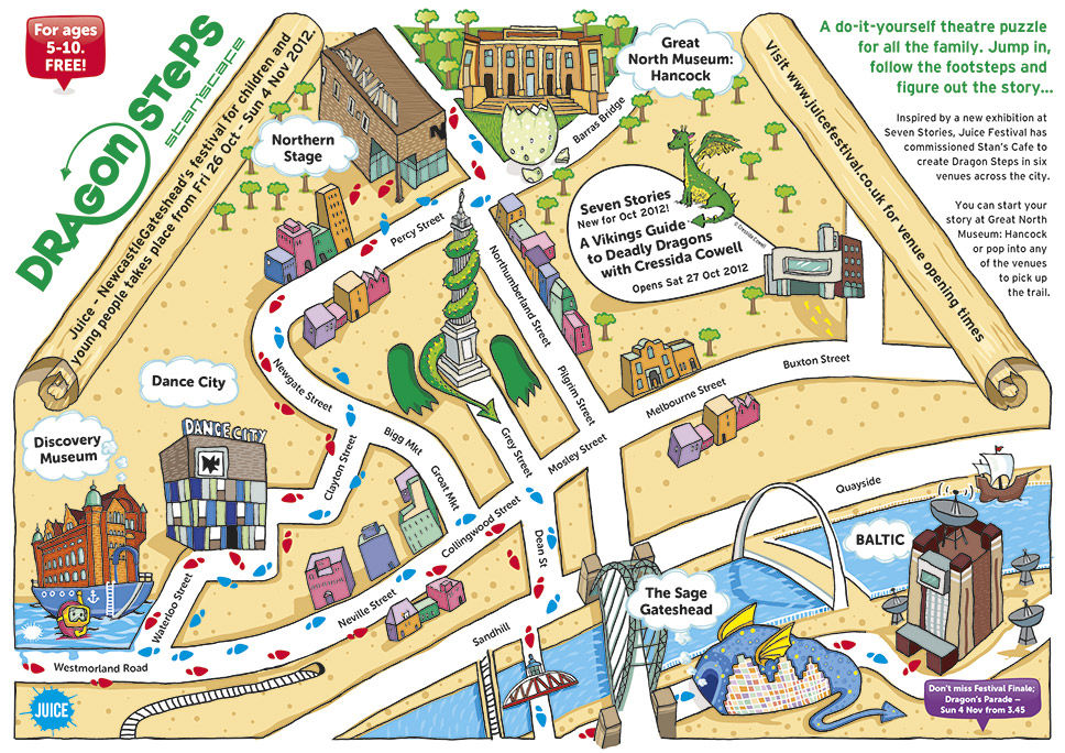 Dragon Steps illustrated map design