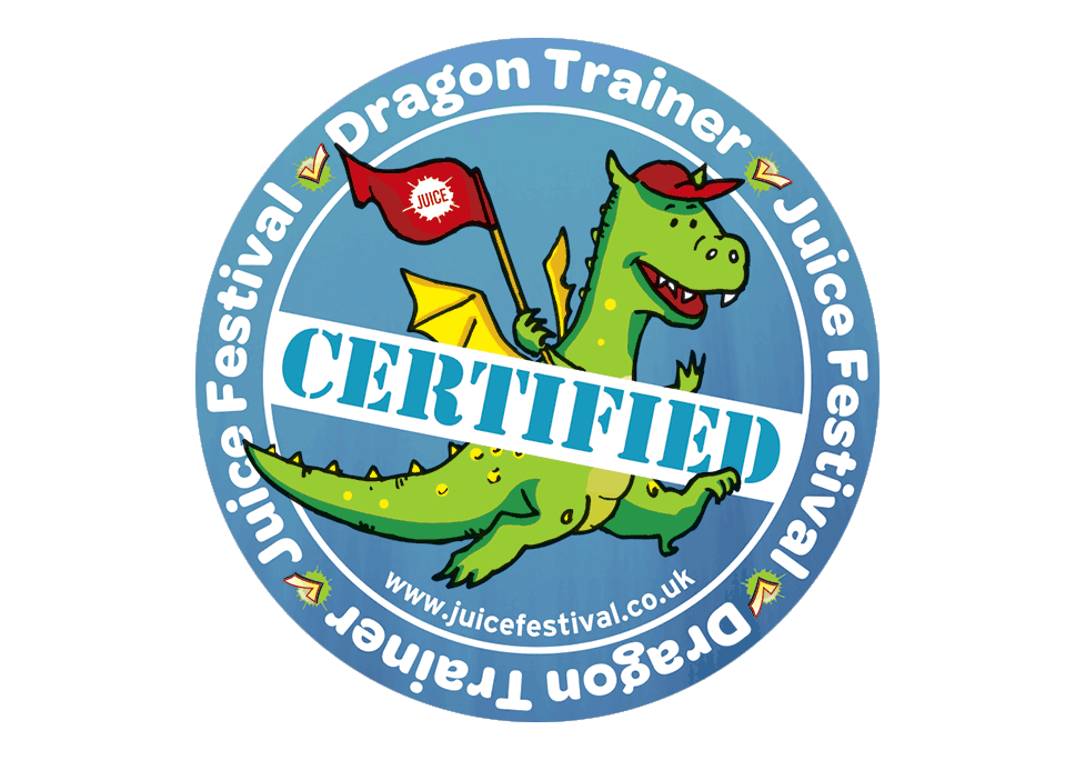 Dragon Steps illustrated sticker design