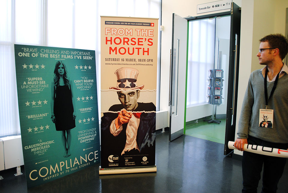 BFI Film Academy banner on display in cinema foyer