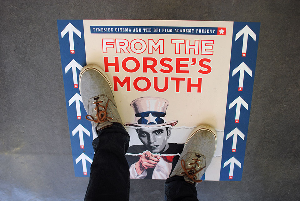 BFI Film Academy floor sticker on display in cinema foyer
