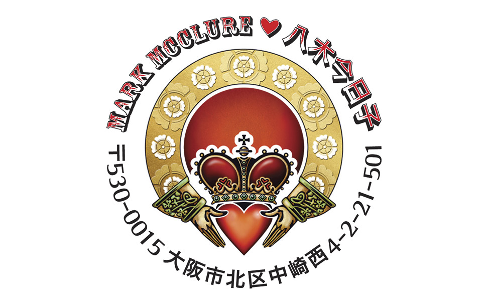 Japanese and Irish-themed wedding envelope sticker design