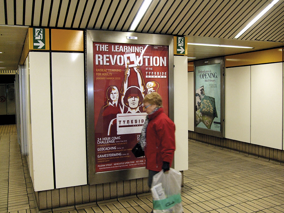 The Learning Revolution 4-sheet poster design displayed in Metro station