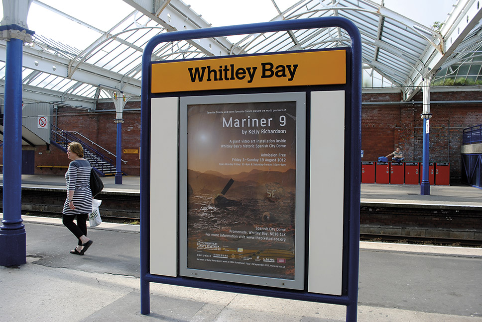 Mariner 9 4-sheet poster on display at Whitley Bay Metro station