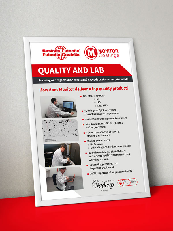 Monitor Coatings poster design in frame