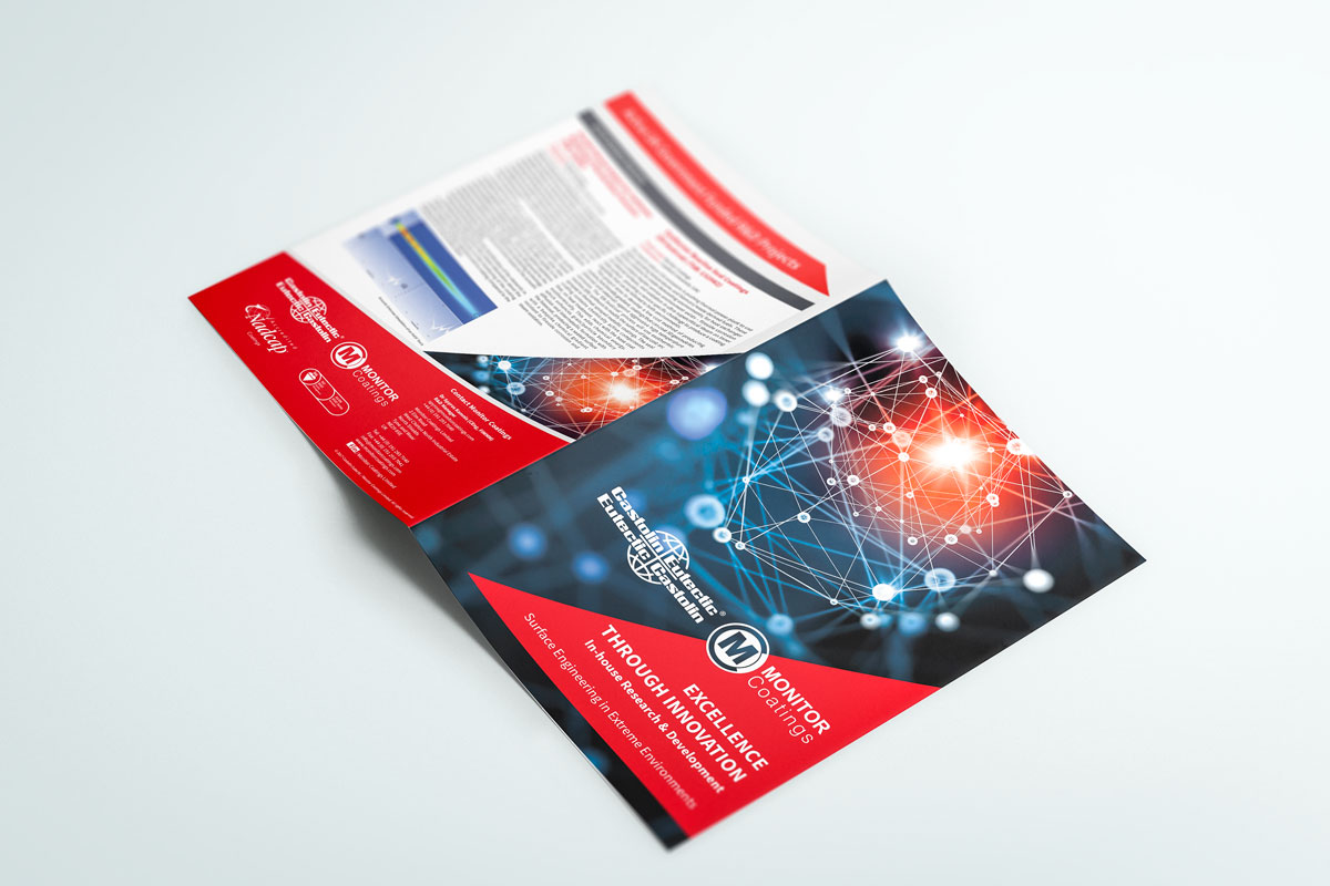 Monitor Coatings leaflet cover design mockup