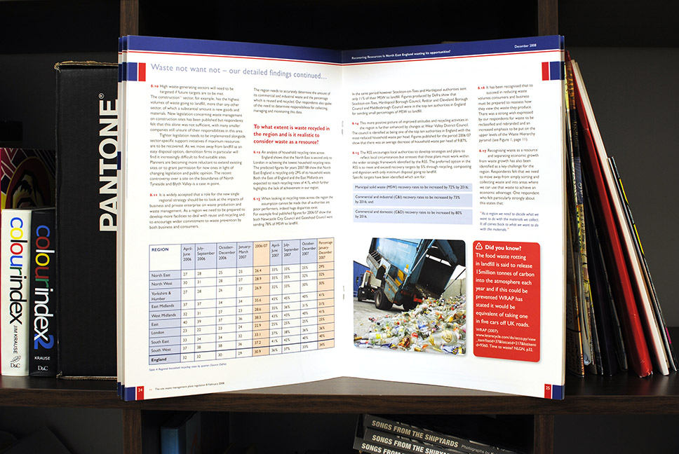 North East Assembly Recovering Resources report page layout