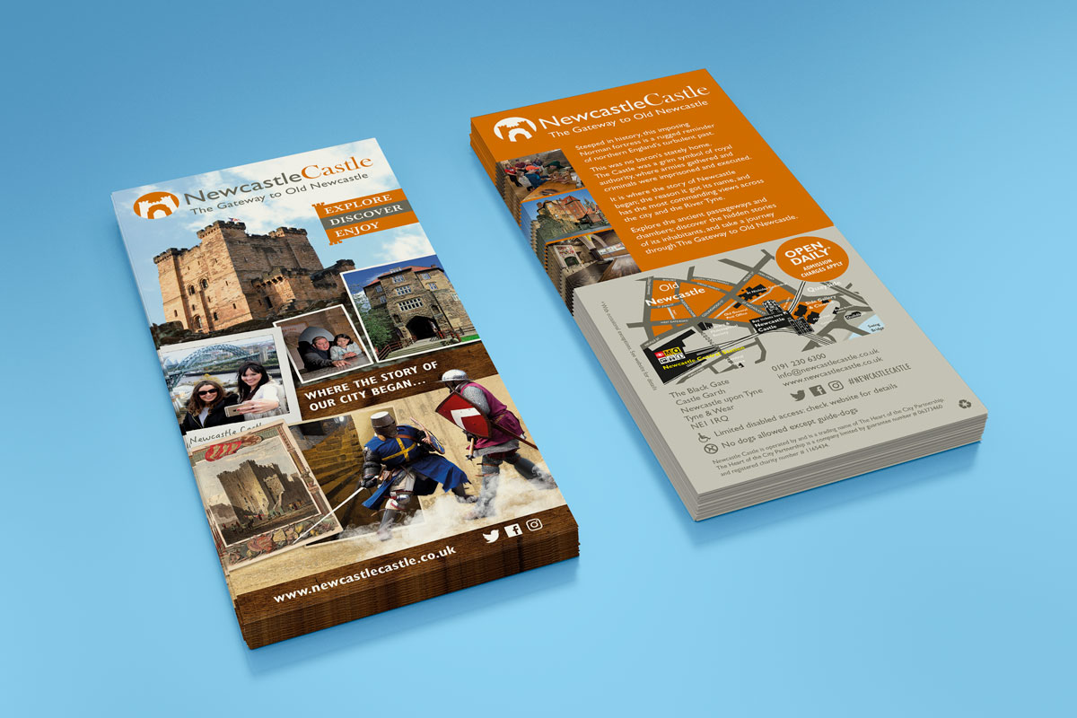 Newcastle Castle leaflet design mock-ups