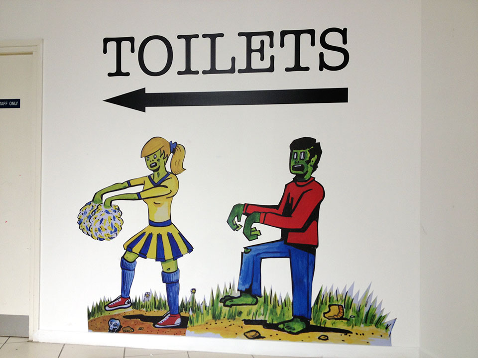 Interior signage designs at Pop-Up Film School, Eldon Square