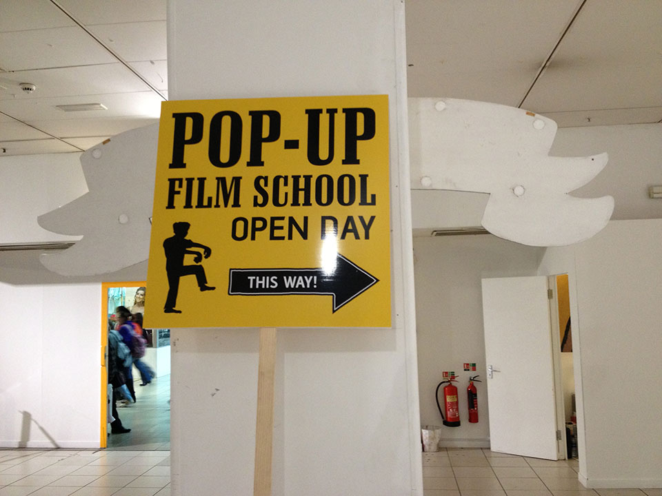 Interior signage designs at Pop-Up Film School, Eldon Square