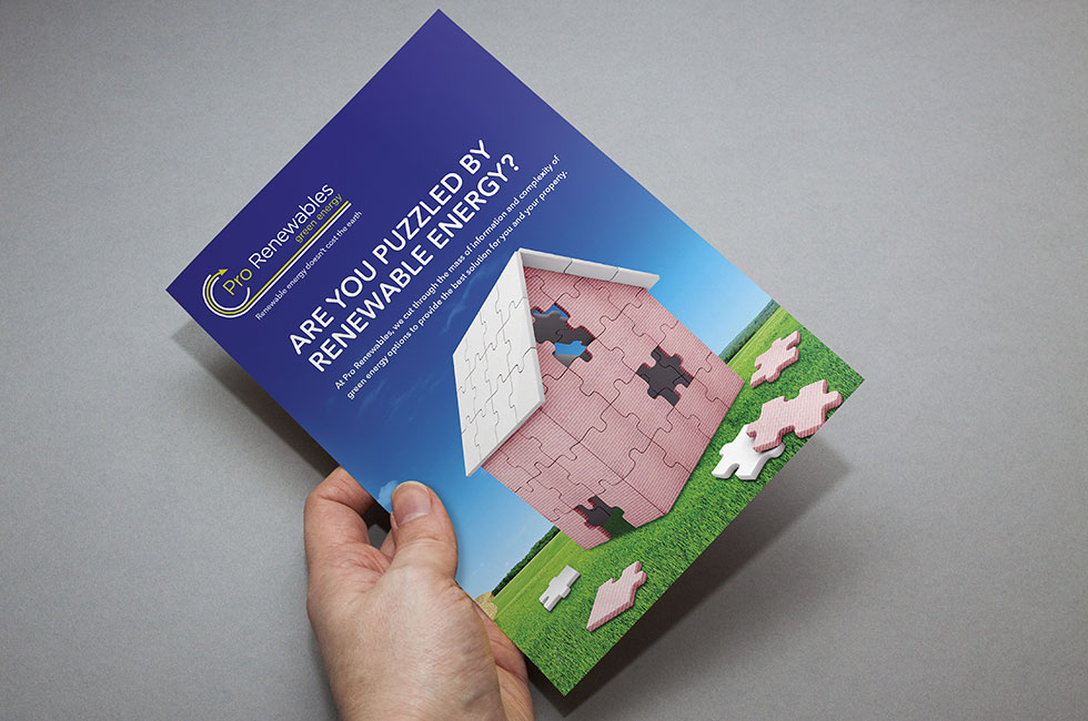 Renewable energy leaflet design for Pro Renewables