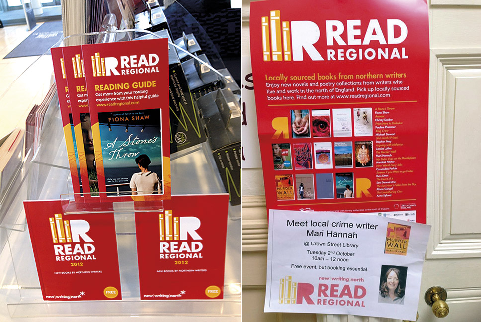 Read Regional print materials on display in a library