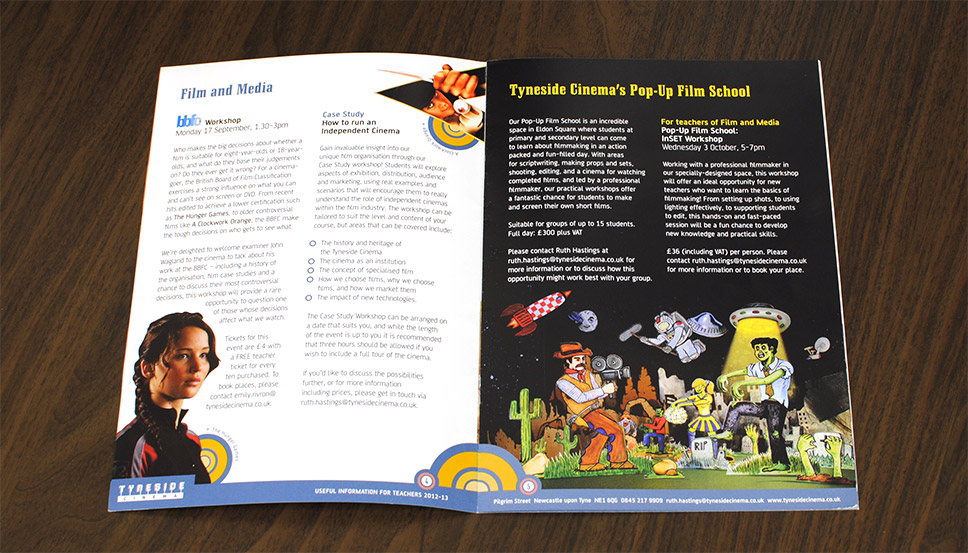 Tyneside Cinema Schools Programme layout design